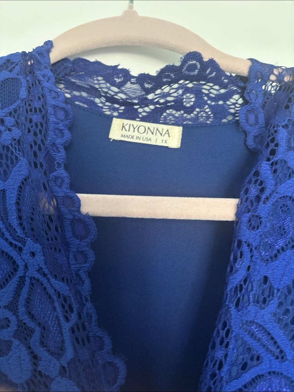 Kiyonna Royal Blue Lace V-Neck Midi Dress - Picture 2 of 5